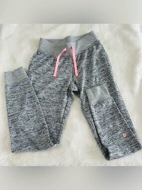 90 Degree By Reflex Heather Gray Joggers with Pink Drawstring
